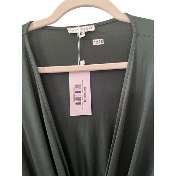 NWT Baltic Born M Mimi hunter green ruched midi dress - Picture 5 of 5